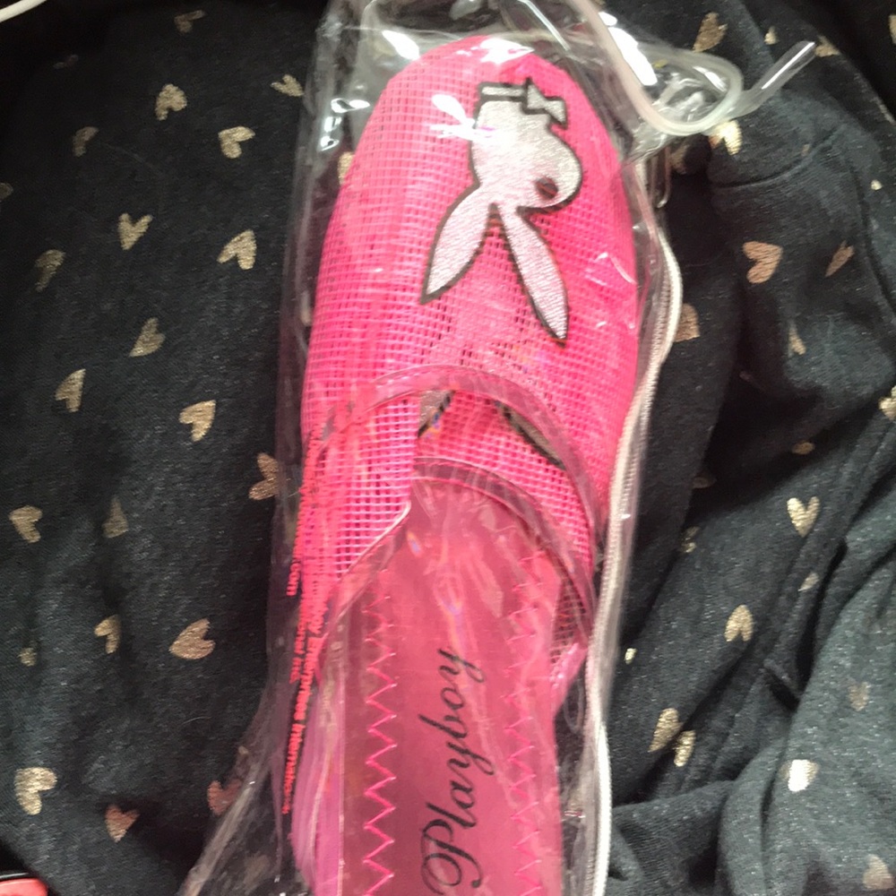 Pink playboy bunny rhinestone shoes! Hot!